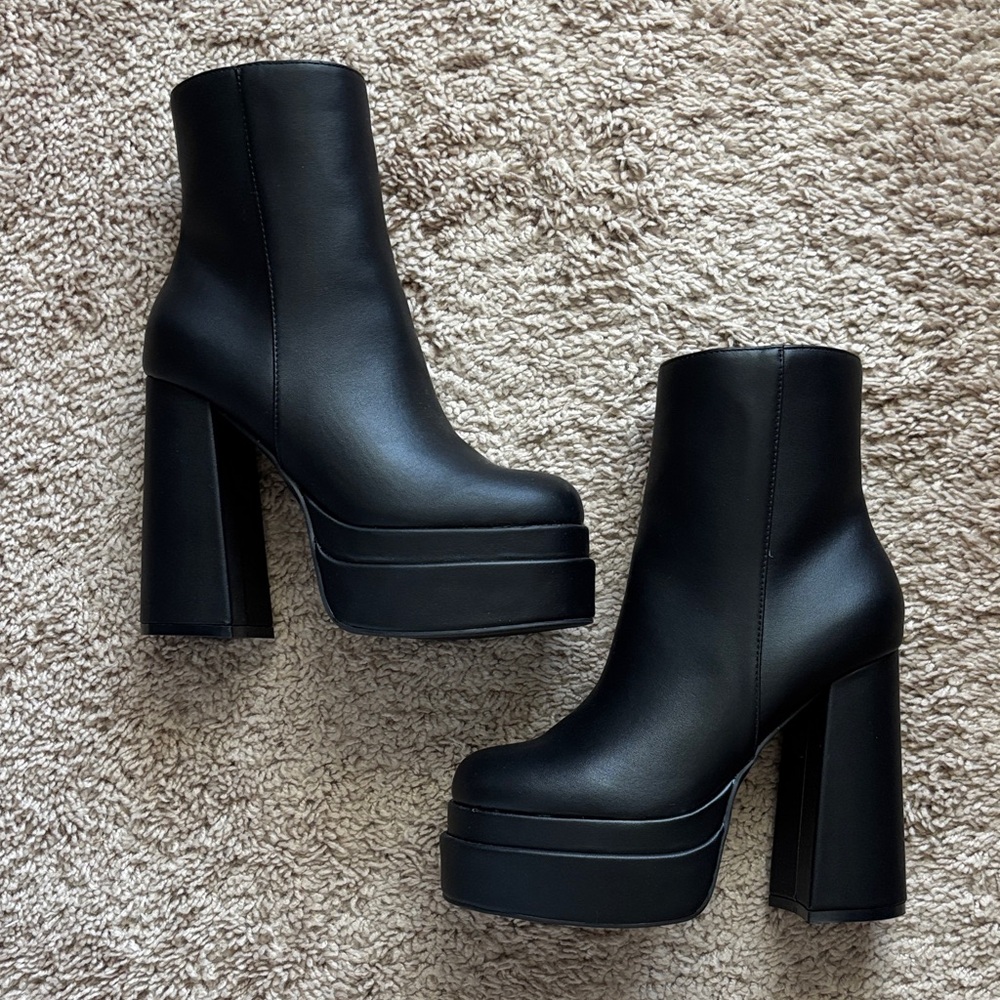 Black Platform Ankle Boots